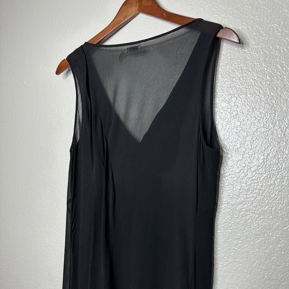 LEON MAX Women's Limited Edition Black Silk Dress Large Pleat Details Sleeveless - Picture 9 of 9